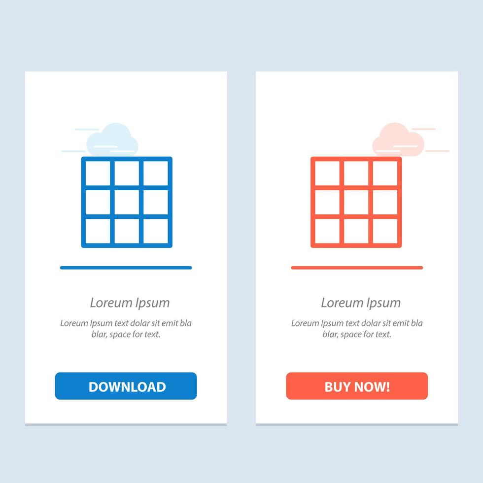 Menu Ui Basic  Blue and Red Download and Buy Now web Widget Card Template vector