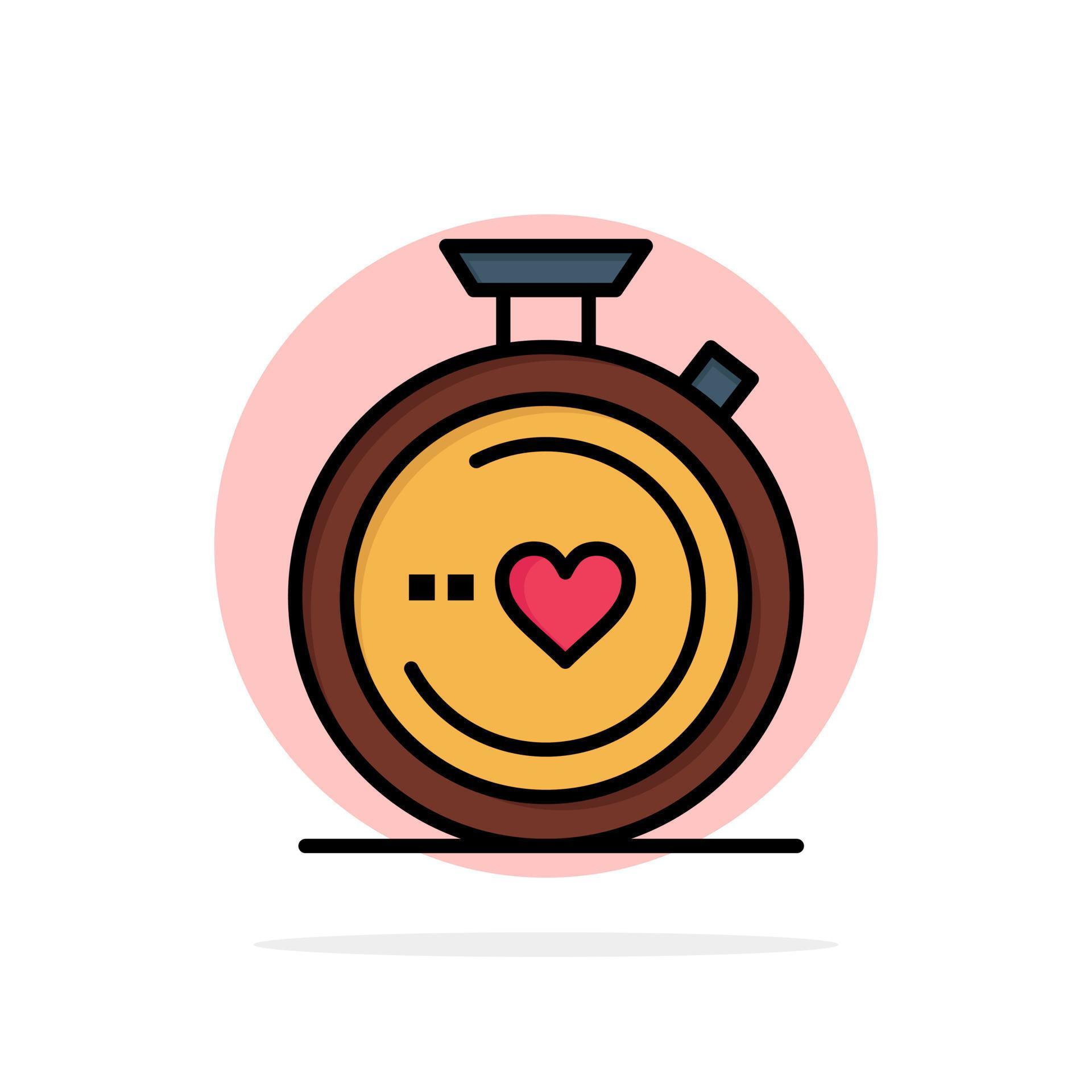 Compass Love Heart Wedding Abstract Circle Background Flat color Icon