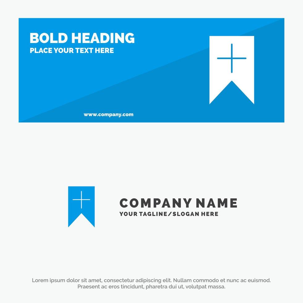Tag Plus Interface User SOlid Icon Website Banner and Business Logo Template vector
