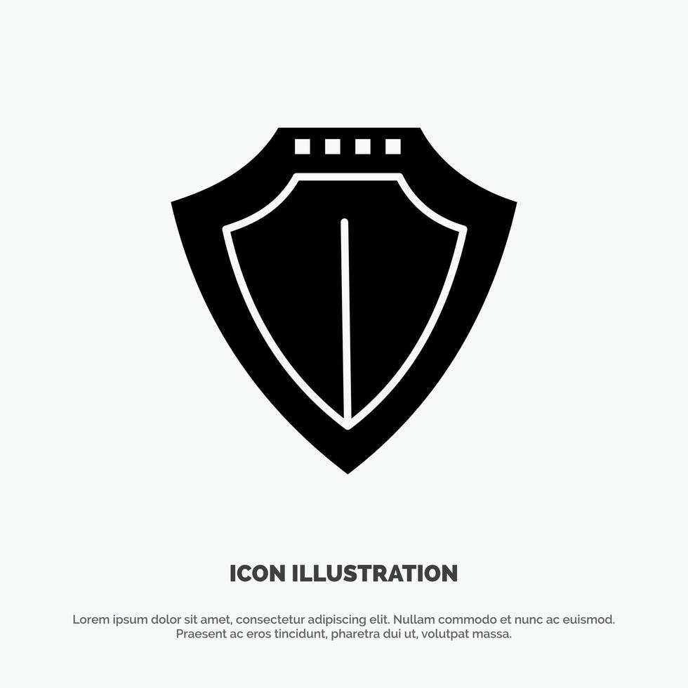 Shield Protection Locked Protect solid Glyph Icon vector