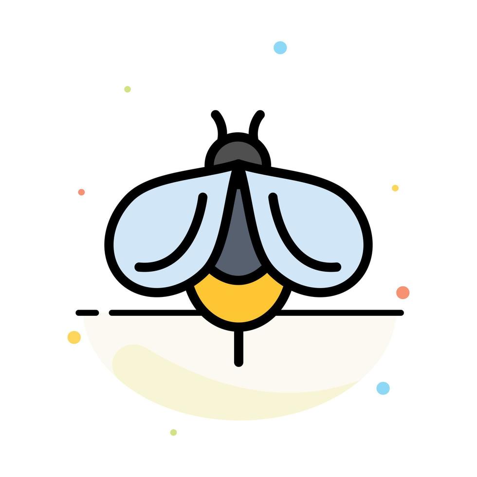 Bee Fly Honey Bug Abstract Flat Color Icon Template vector