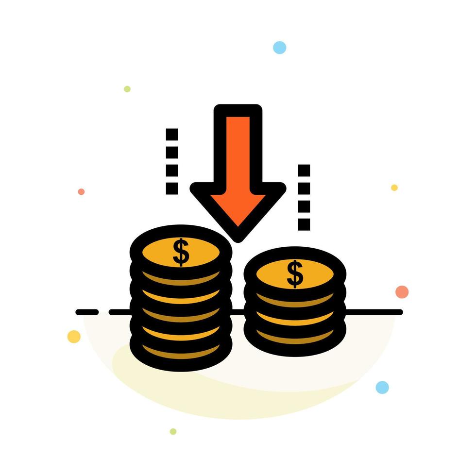 Money Transfer Fund Analysis Abstract Flat Color Icon Template vector