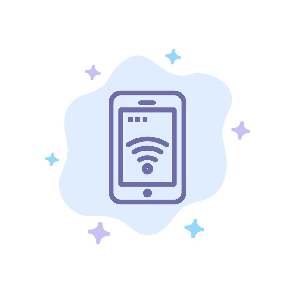 servicio de señal móvil wifi icono azul en el fondo de la nube abstracta vector