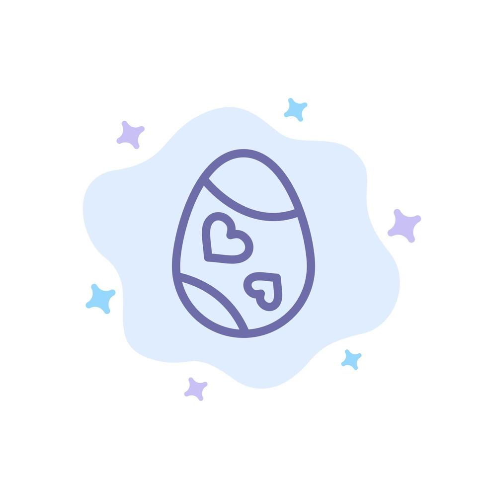 Bird Decoration Easter Egg Heart Blue Icon on Abstract Cloud Background vector