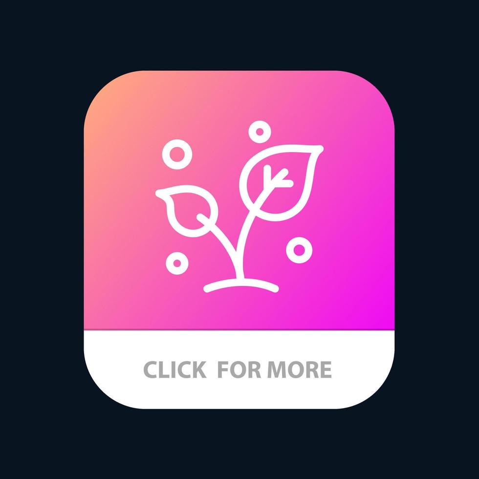 Leaf Nature Spring Sprout Tree Mobile App Button Android and IOS Line Version vector