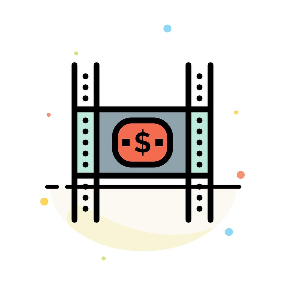 Budget Costs Film Money Movie Abstract Flat Color Icon Template vector