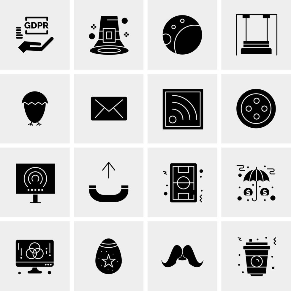 16 iconos universales de negocios vector ilustración de icono creativo para usar en proyectos relacionados con la web y dispositivos móviles