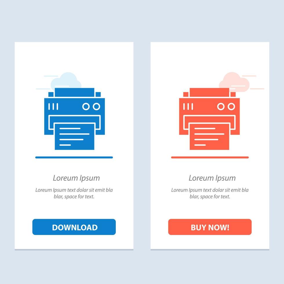 Printer Print Printing Education  Blue and Red Download and Buy Now web Widget Card Template vector
