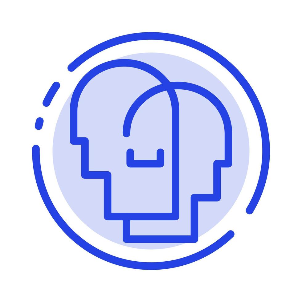 Hat Human Empathy Feelings Blue Dotted Line Line Icon vector