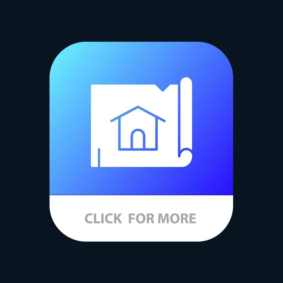 botón de la aplicación móvil de la casa del mapa de construcción de edificios versión de glifo de android e ios vector