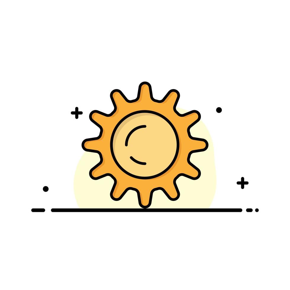plantilla de banner de vector de icono lleno de línea plana de negocio de luz de día de sol
