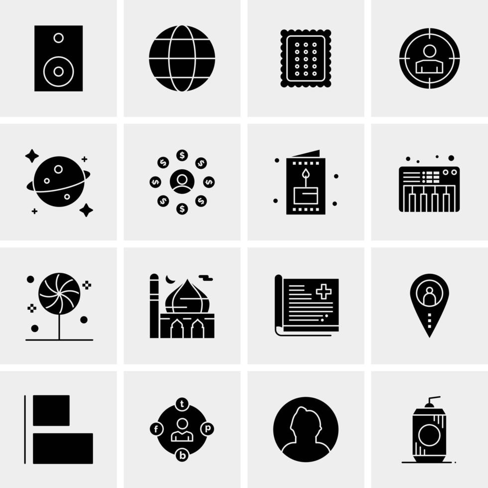 16 iconos universales de negocios vector ilustración de icono creativo para usar en proyectos relacionados con la web y dispositivos móviles