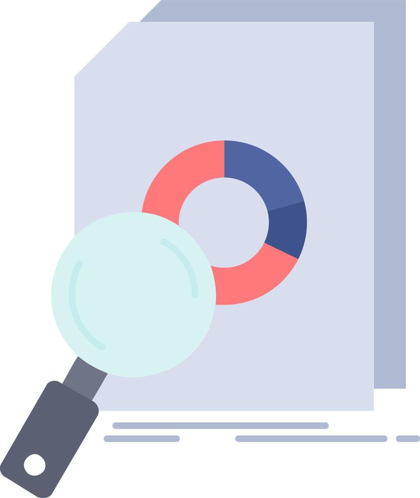 Analysis data financial market research Flat Color Icon Vector