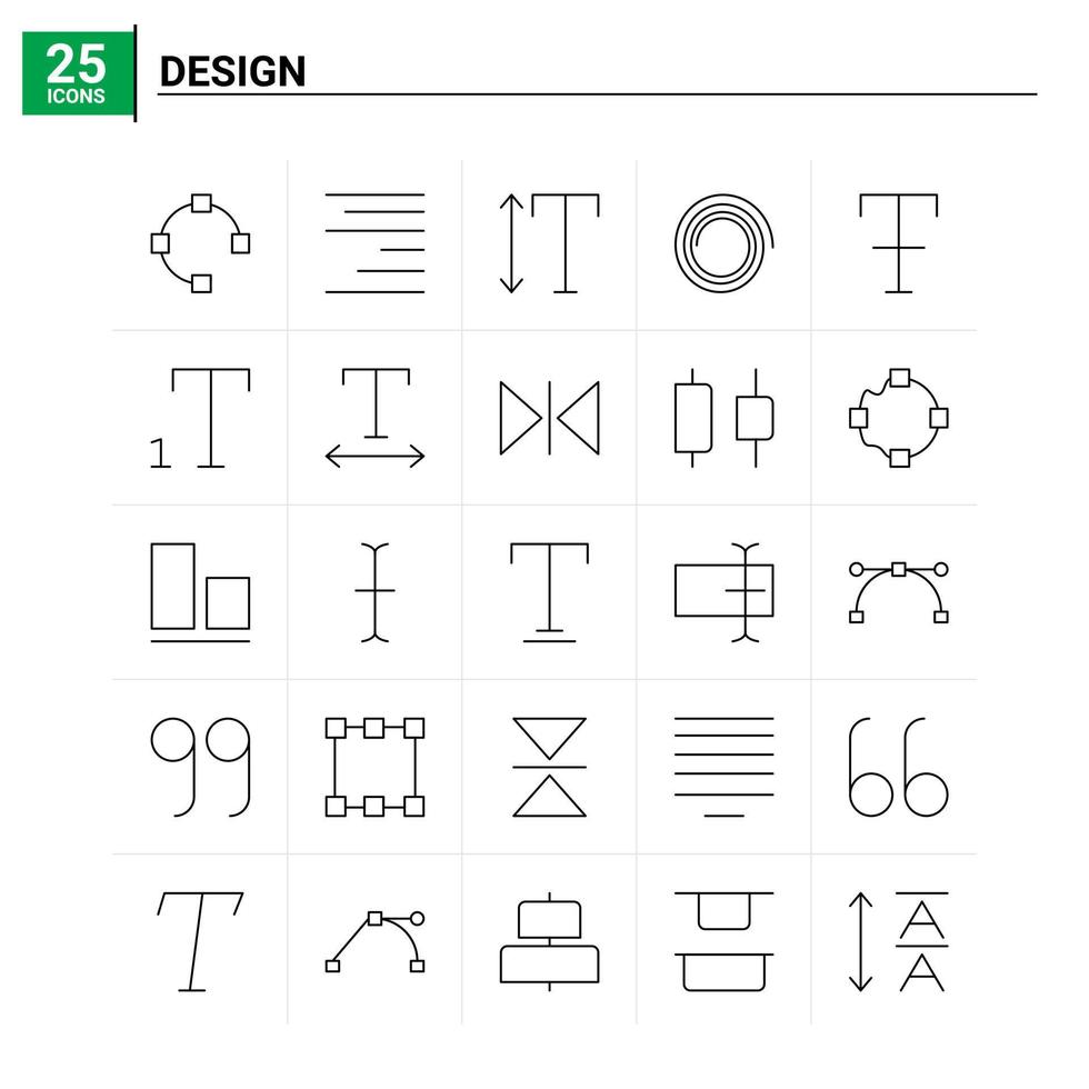 25 Design icon set vector background