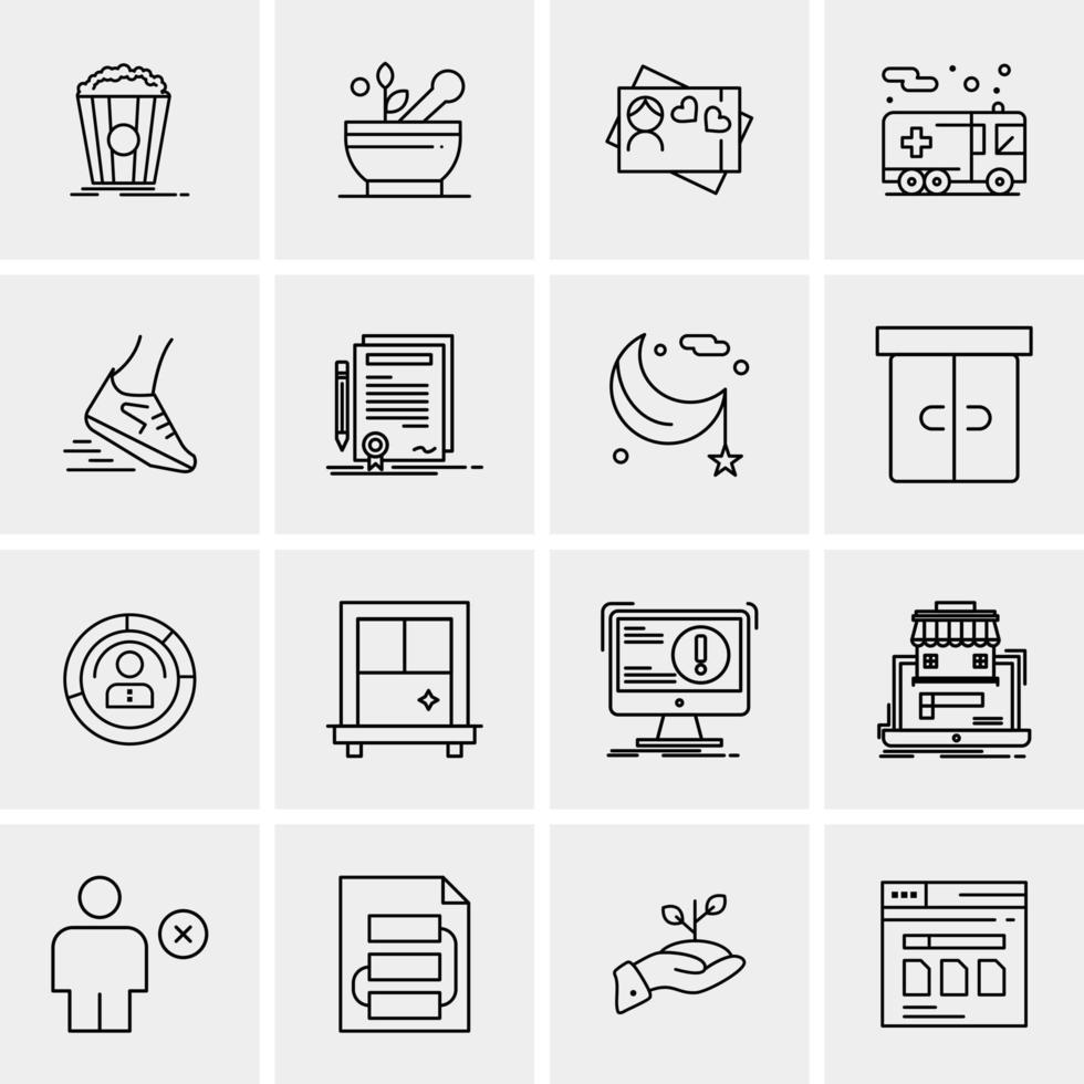 16 iconos universales de negocios vector ilustración de icono creativo para usar en proyectos relacionados con la web y dispositivos móviles