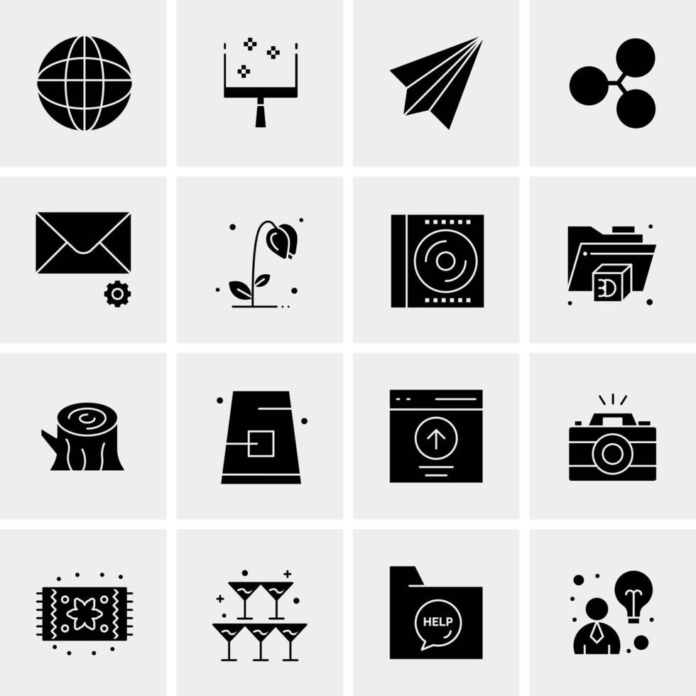 16 iconos universales de negocios vector ilustración de icono creativo para usar en proyectos relacionados con la web y dispositivos móviles