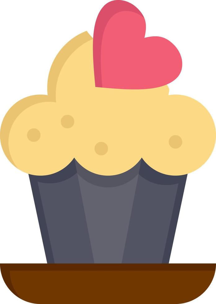 pastel de cupcake amor color plano icono vector icono banner plantilla
