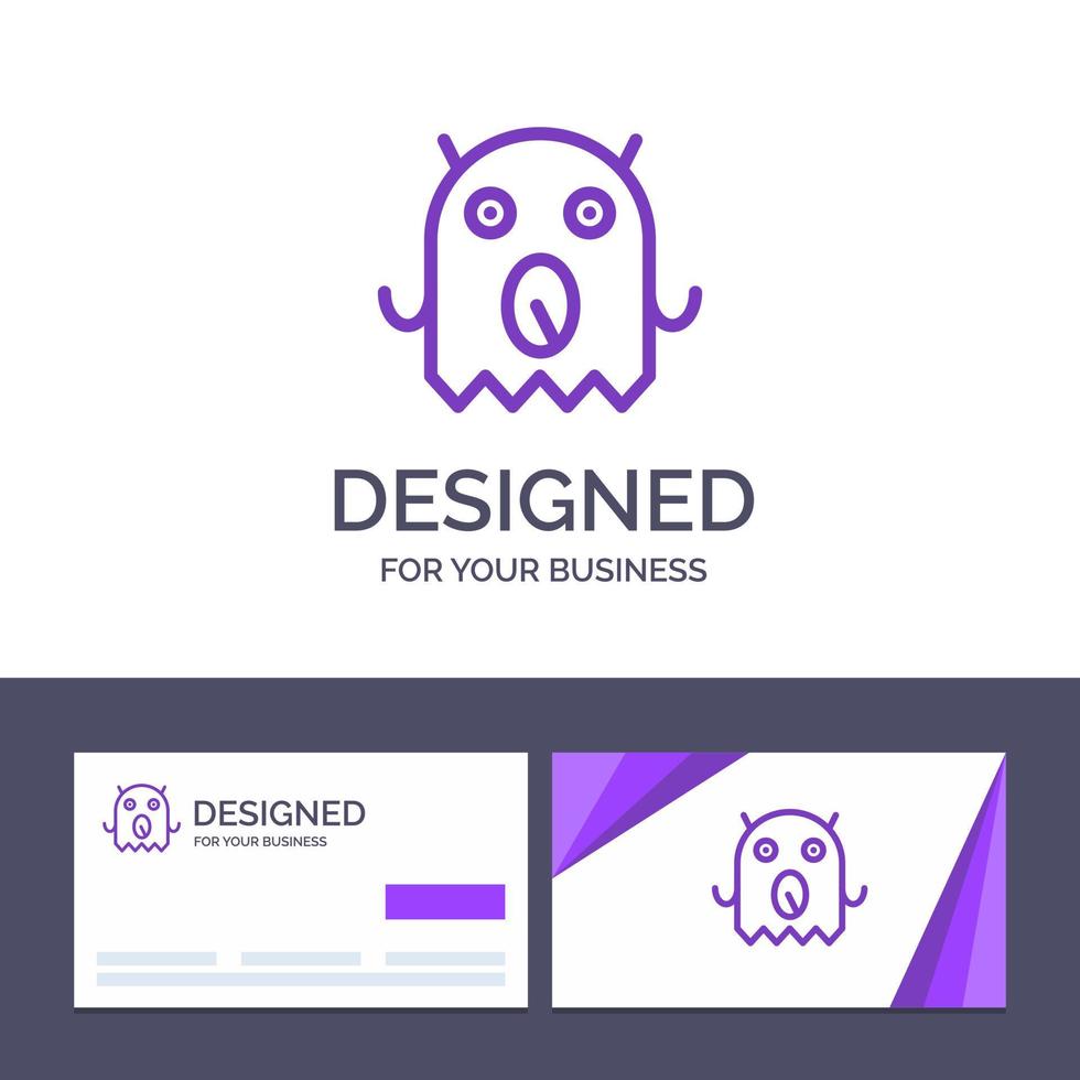 Creative Business Card and Logo template Monster Alien Space Vector Illustration