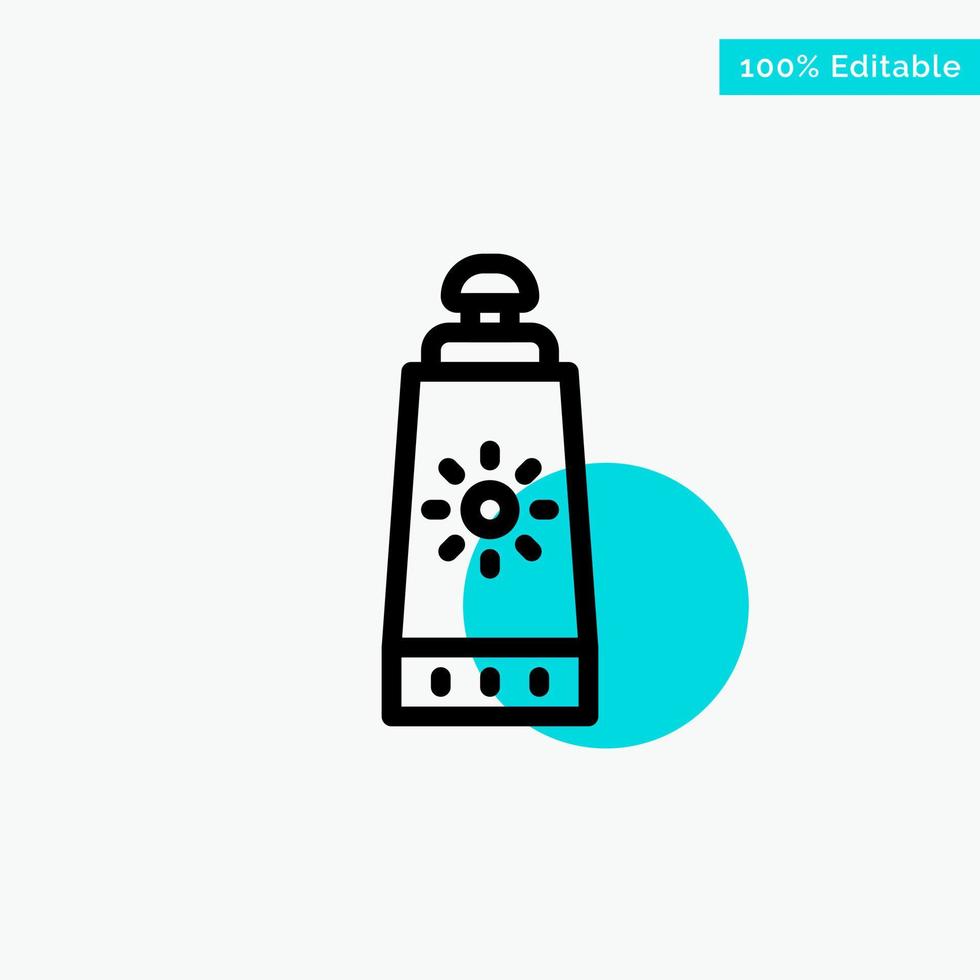 Beach Sunblock Sunscreen turquoise highlight circle point Vector icon