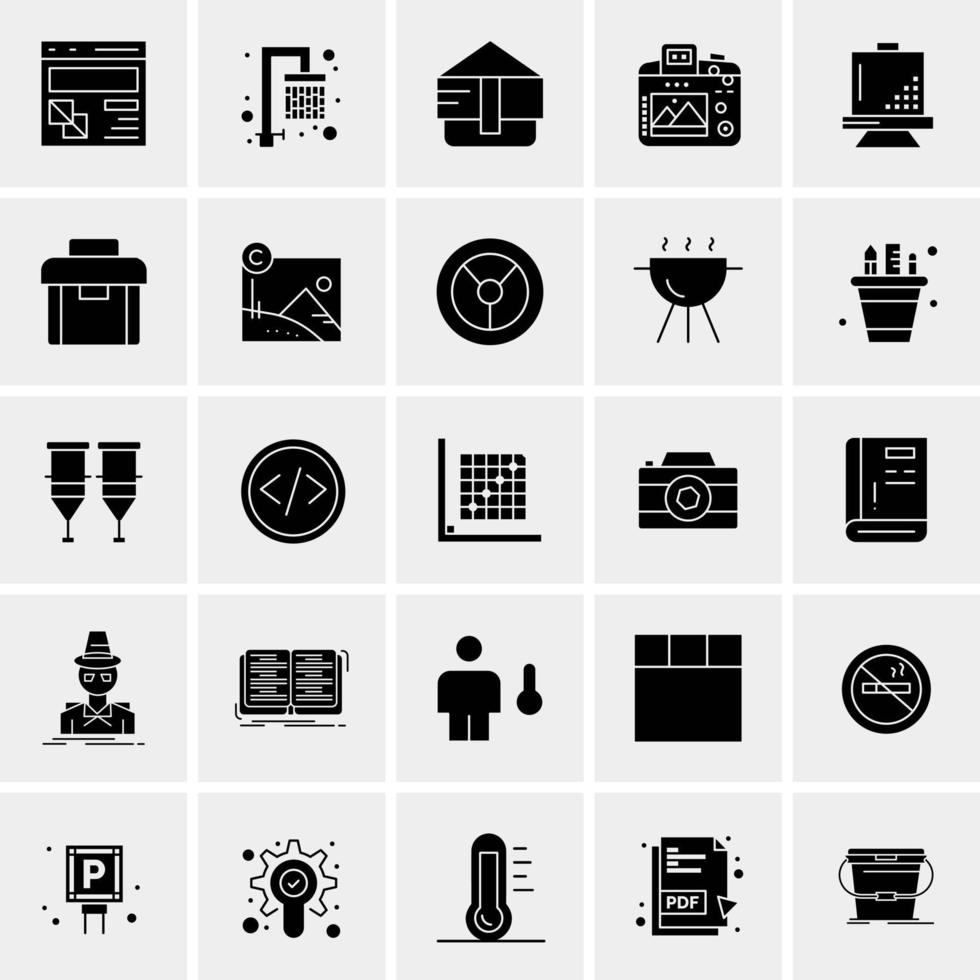 25 iconos de negocios universales vector ilustración de icono creativo para usar en proyectos relacionados con la web y dispositivos móviles