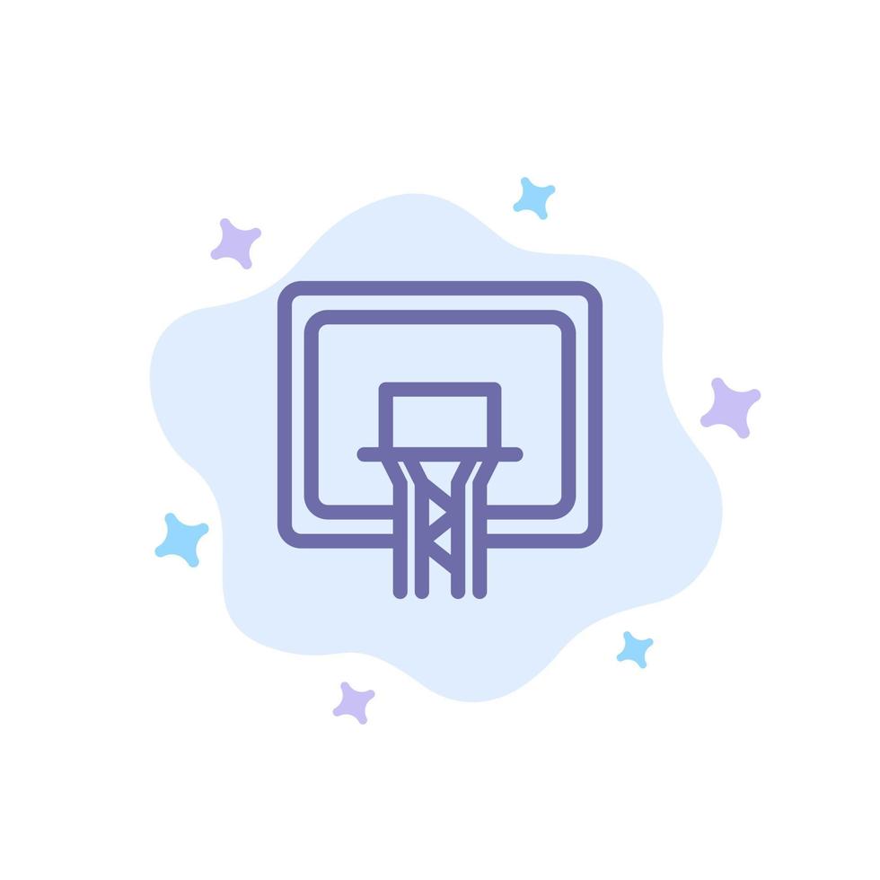 Backboard Basket Basketball Board Blue Icon on Abstract Cloud Background vector