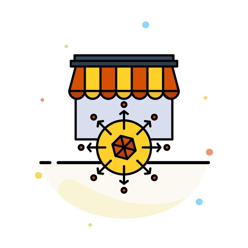 Shop Shopping Goal Business Abstract Flat Color Icon Template vector