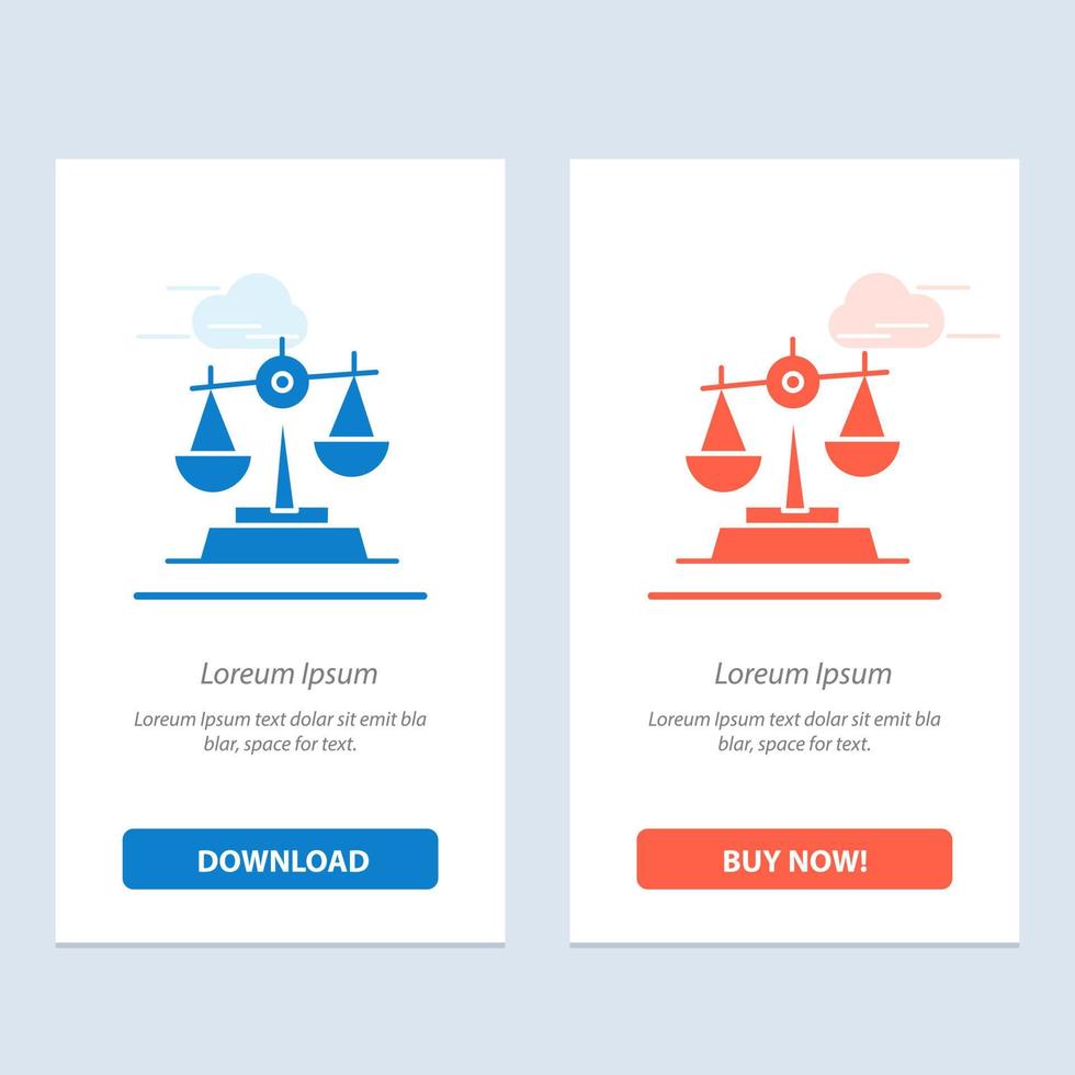 Gdpr Justice Law Balance  Blue and Red Download and Buy Now web Widget Card Template vector