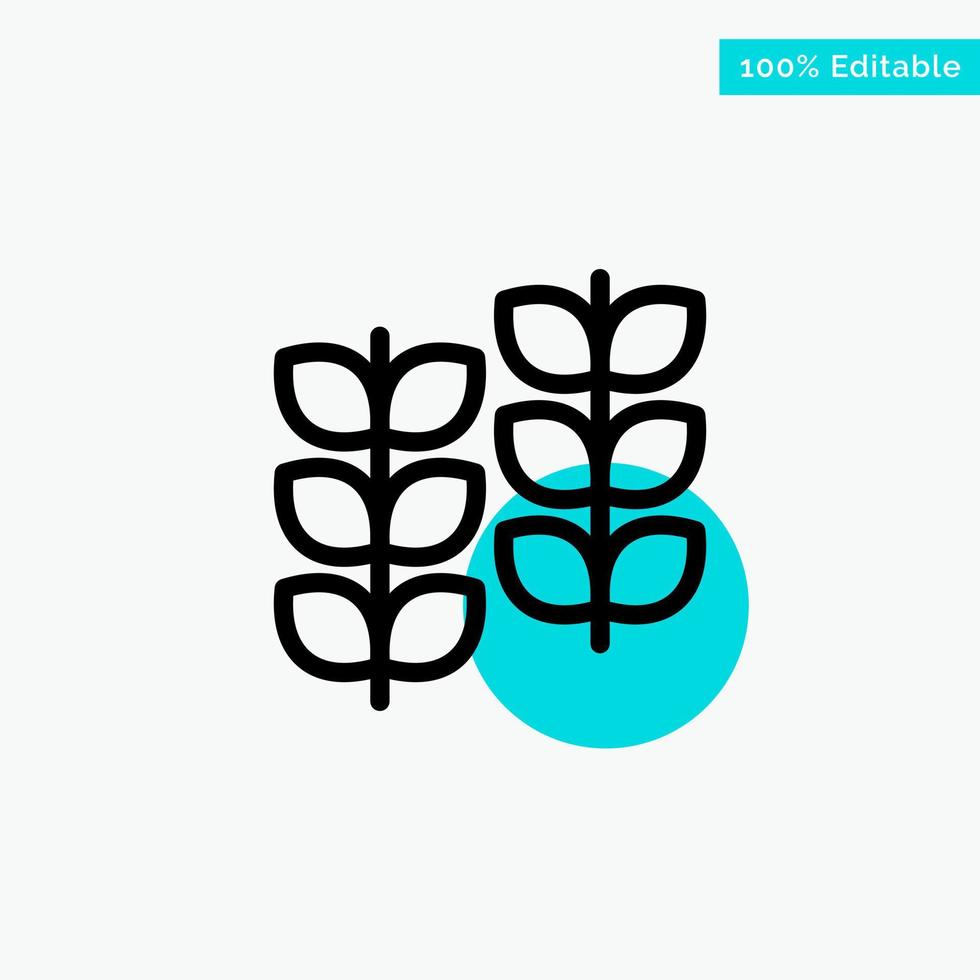 Plant Leaf Plant Growth turquoise highlight circle point Vector icon