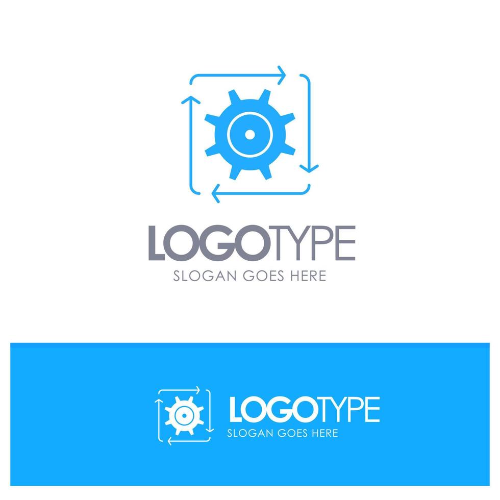 Workflow Automation Development Flow Operation Blue Solid Logo with ...