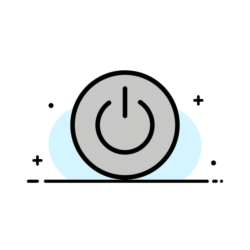 Interface On Power Ui User  Business Flat Line Filled Icon Vector Banner Template