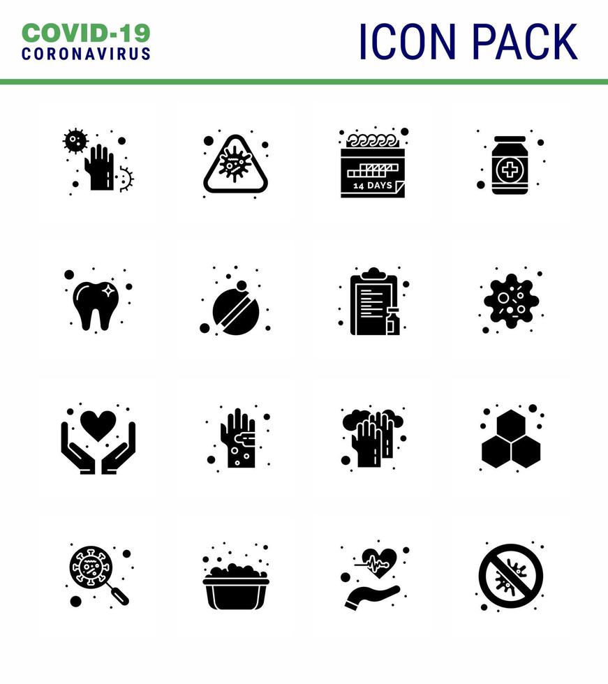 Coronavirus Precaution Tips icon for healthcare guidelines presentation 16 Solid Glyph Black icon pack such as health fitness epidemic drugs quarantine viral coronavirus 2019nov disease Vector De