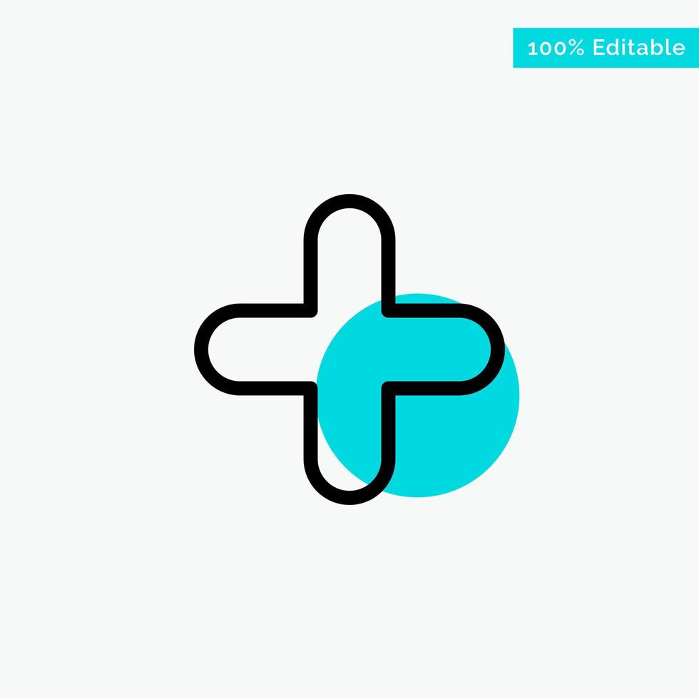 Add New Plus Sign turquoise highlight circle point Vector icon