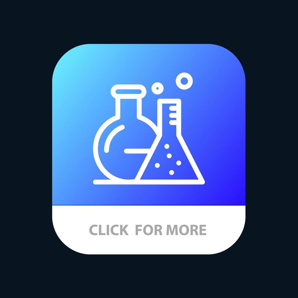 Tube Flask Lab Science Mobile App Button Android and IOS Line Version vector