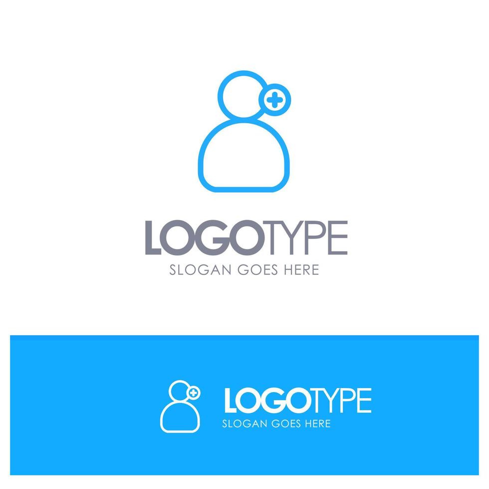 Man Work Working Medical Blue Outline Logo Place for Tagline vector
