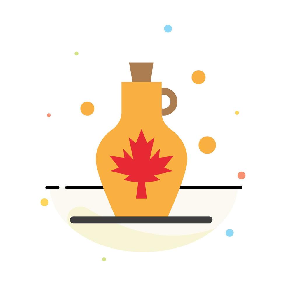 Beverage Kettle Water Water Pot Leaf Abstract Flat Color Icon Template vector