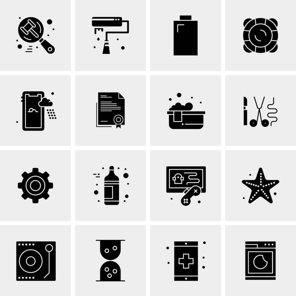 16 iconos universales de negocios vector ilustración de icono creativo para usar en proyectos relacionados con la web y dispositivos móviles