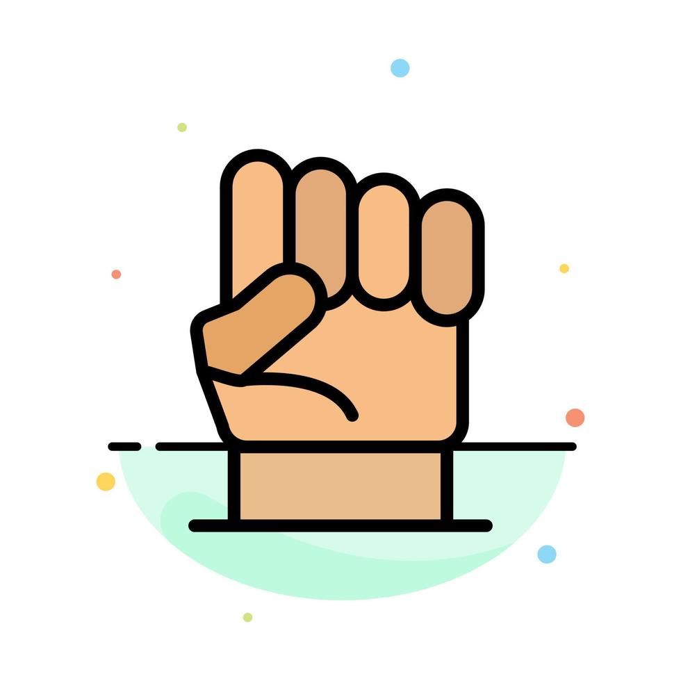 Freedom Hand Human Power Strength Abstract Flat Color Icon Template vector