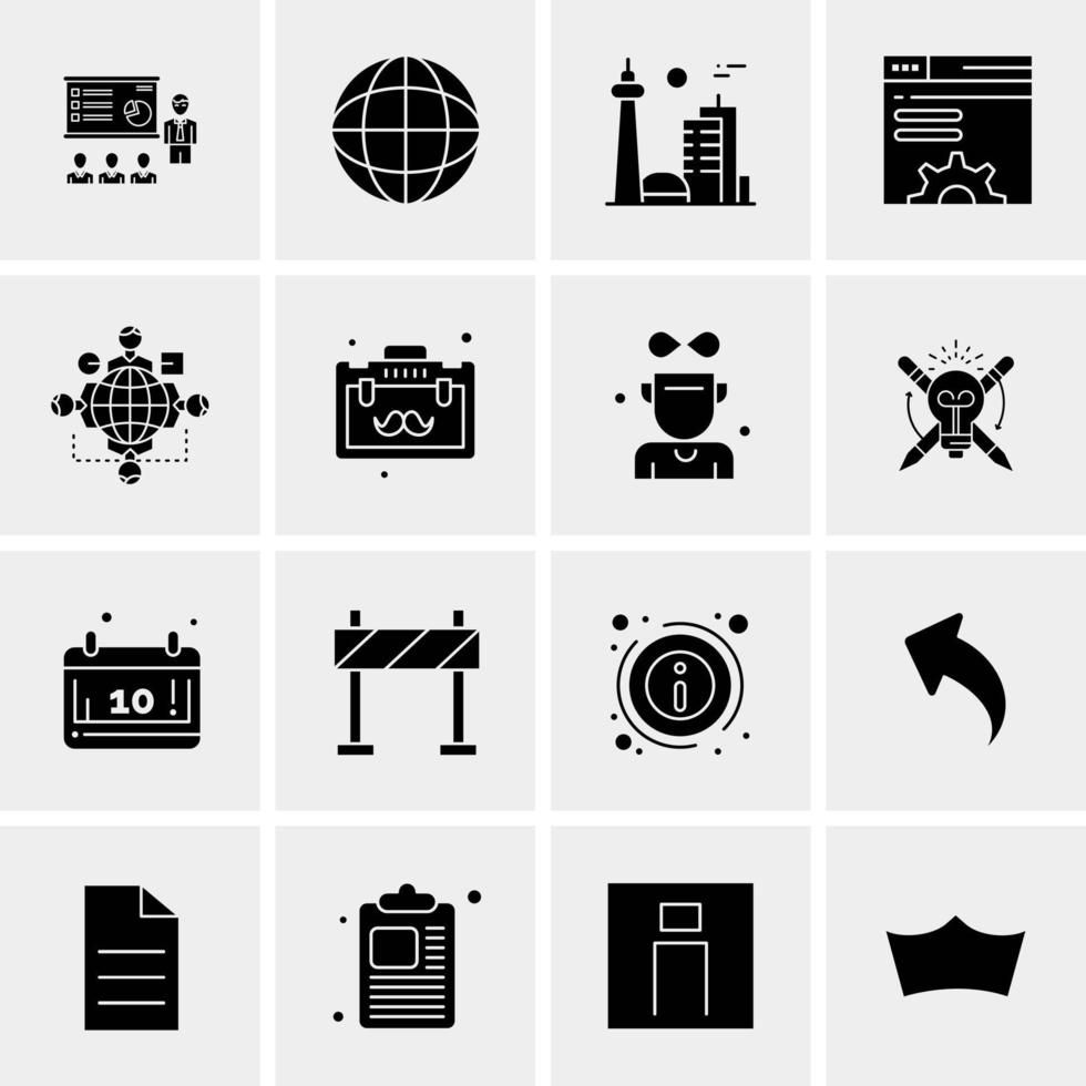 16 iconos universales de negocios vector ilustración de icono creativo para usar en proyectos relacionados con la web y dispositivos móviles