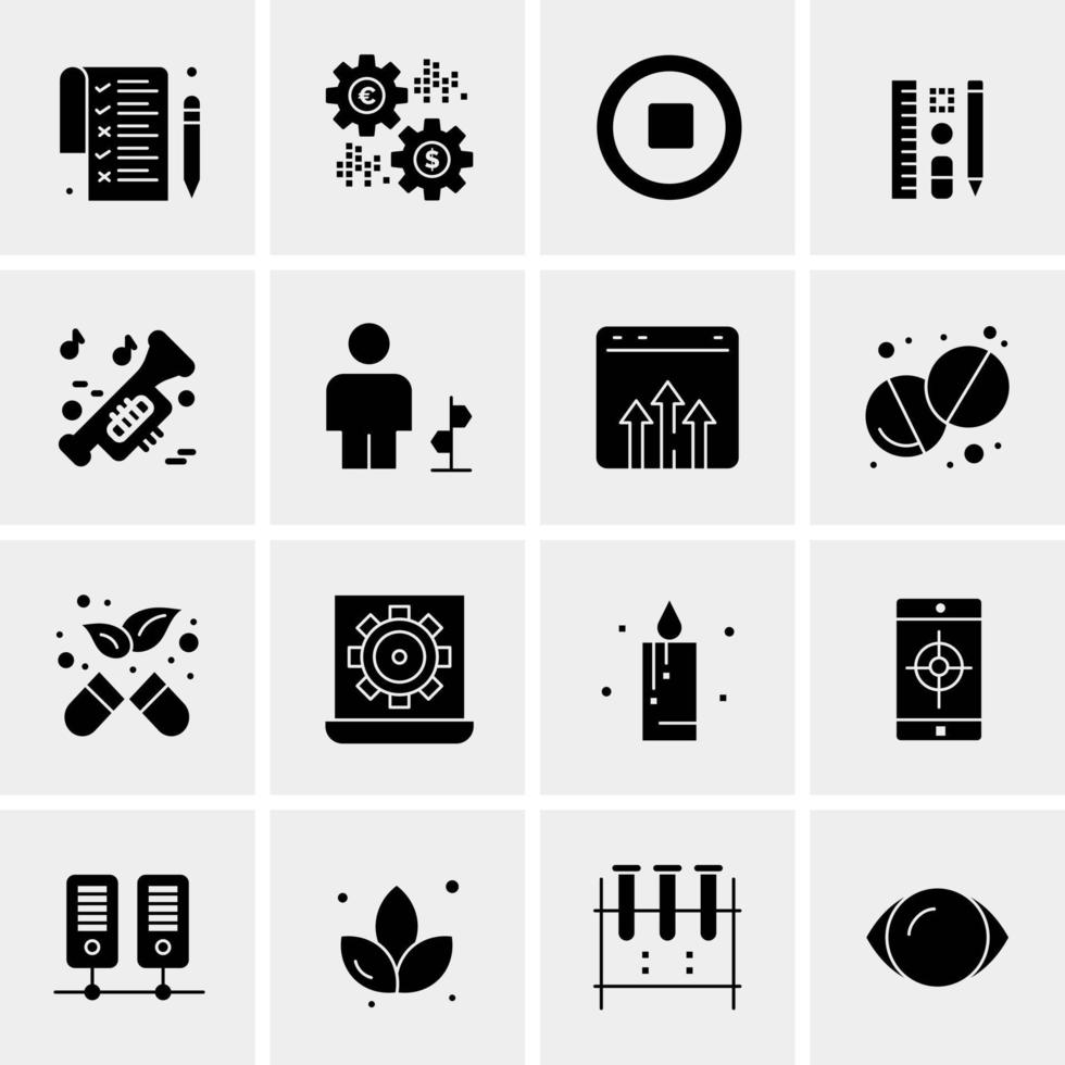 16 iconos universales de negocios vector ilustración de icono creativo para usar en proyectos relacionados con la web y dispositivos móviles