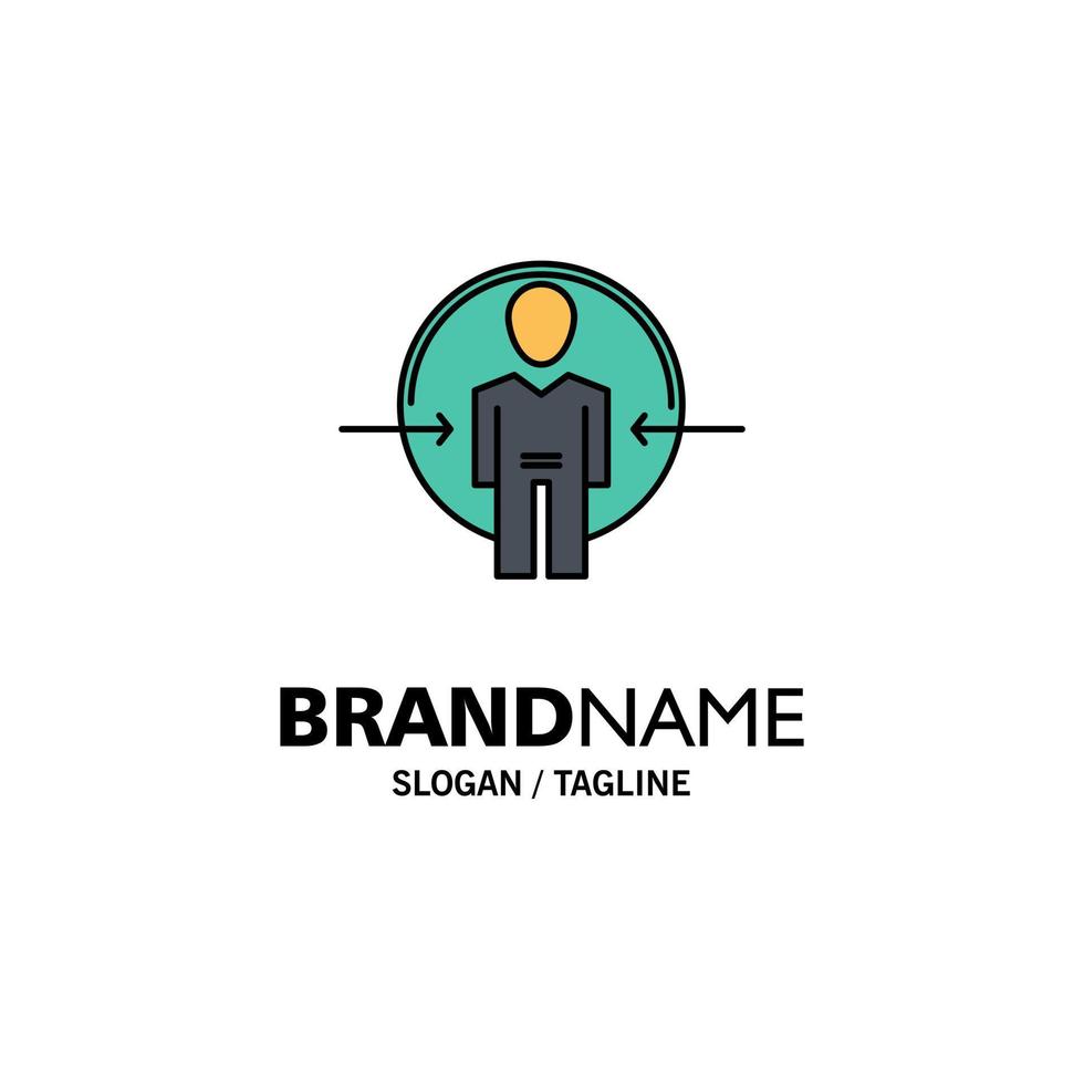 Man User Login Id Identity Business Logo Template Flat Color vector