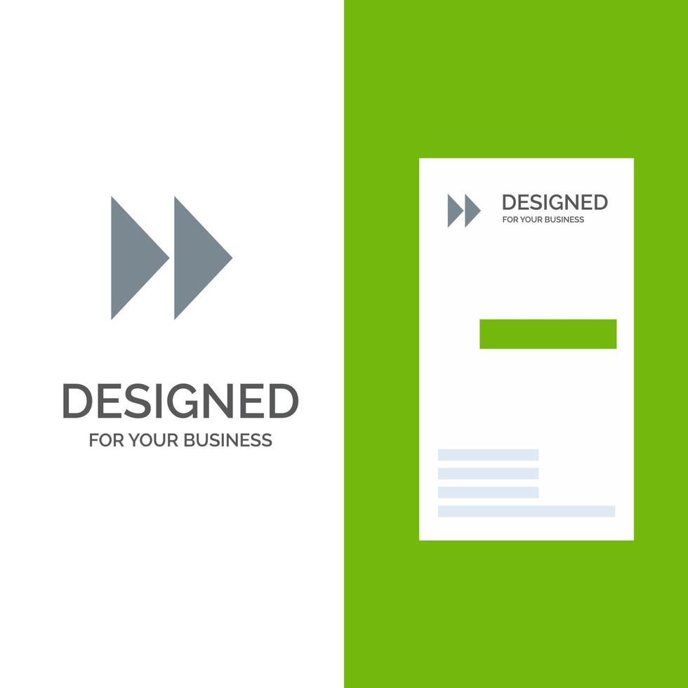 Control Fast Forward Media Video Grey Logo Design and Business Card Template vector