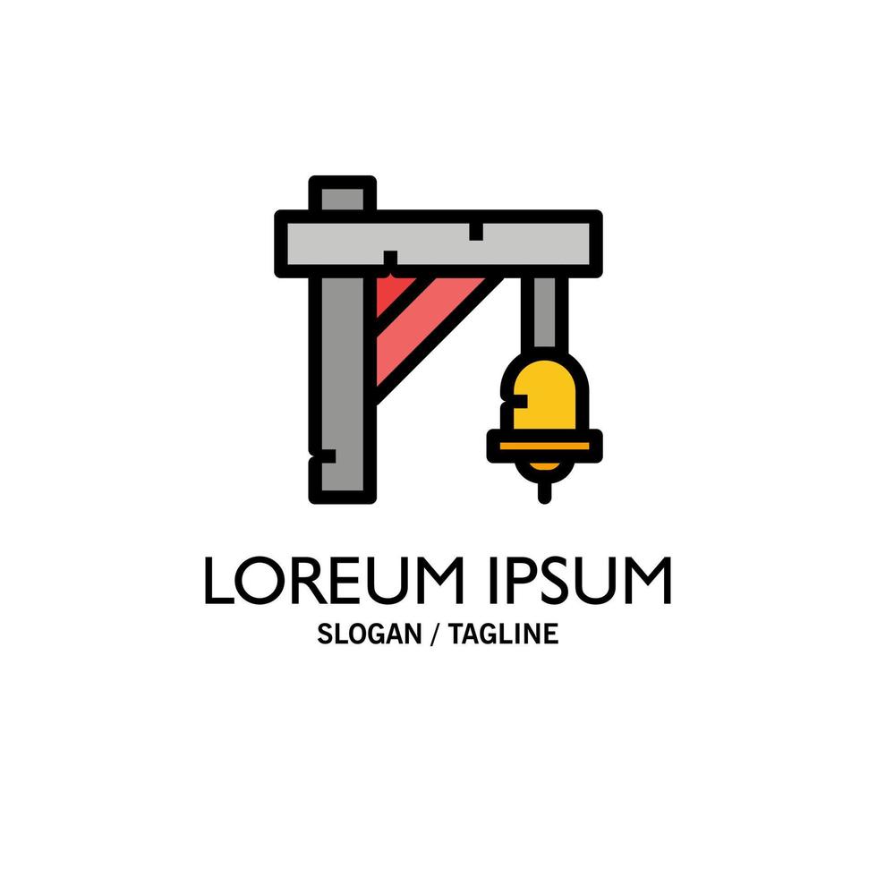 Bell Sign Train Transportation Business Logo Template Flat Color vector