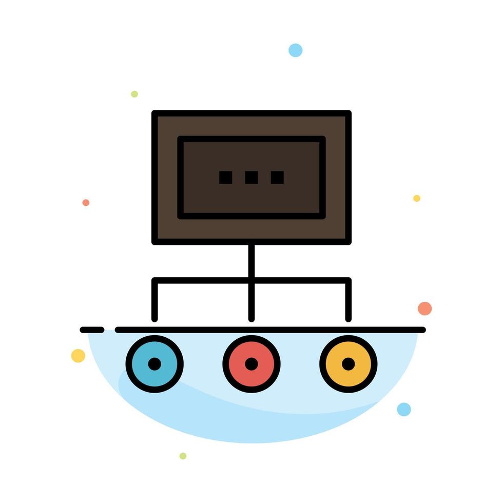 Network Business Chart Graph Management Organization Plan Process Abstract Flat Color Icon Template vector