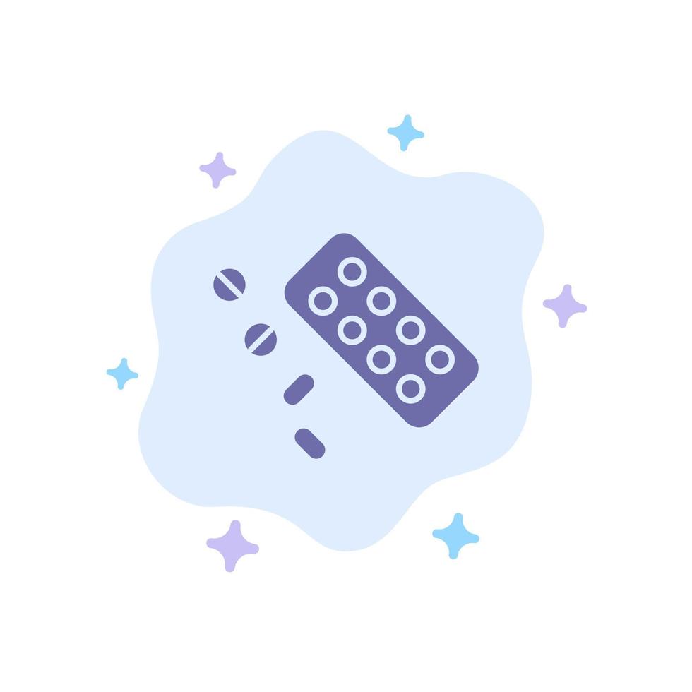 Medicine Pill Tablet Treatment Blue Icon on Abstract Cloud Background vector