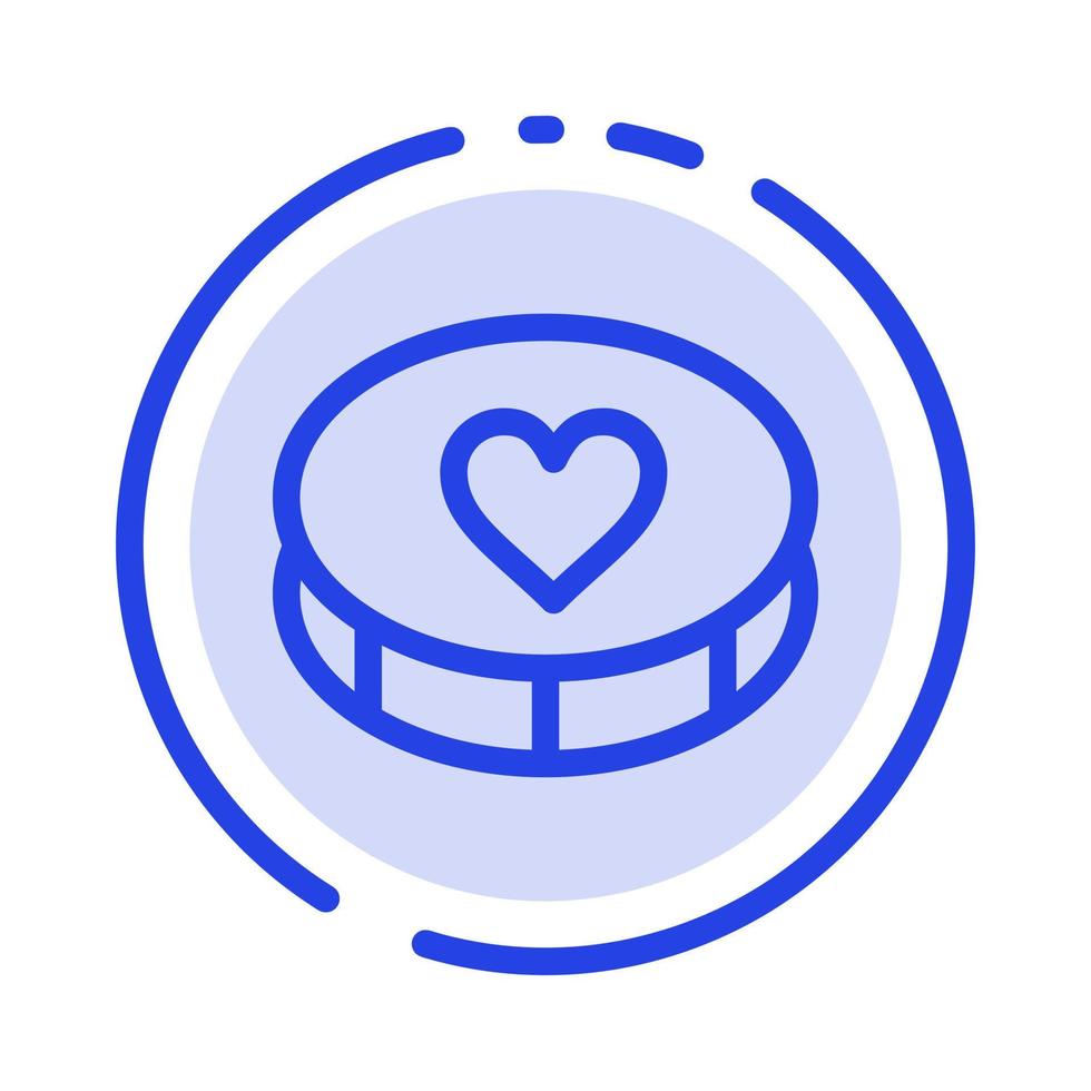 Favorite Heart Love Loves Blue Dotted Line Line Icon vector