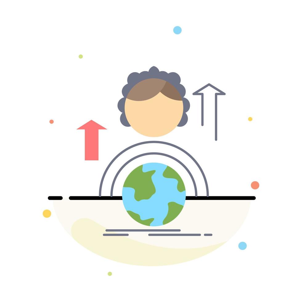 abilities development Female global online Flat Color Icon Vector