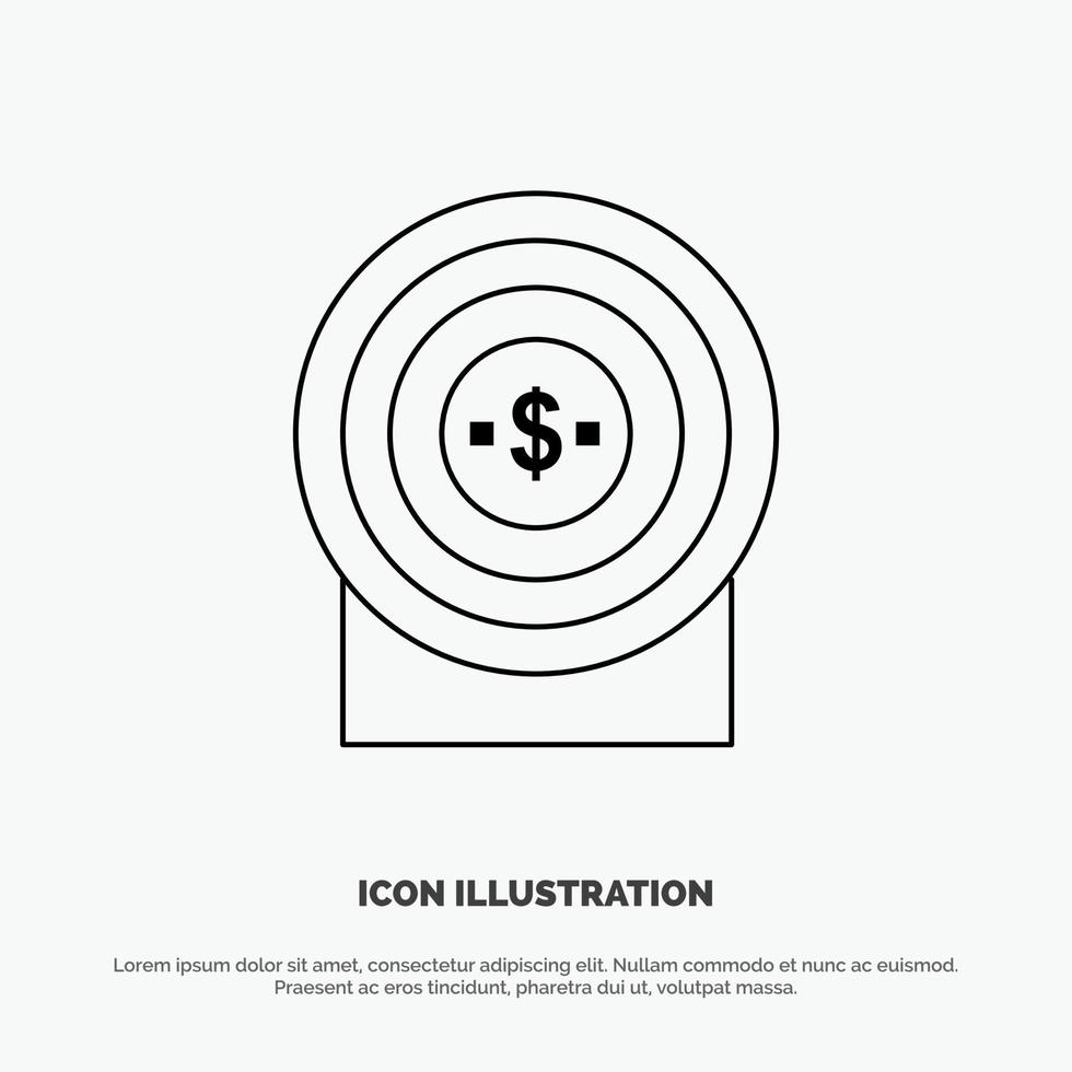 Target Money Achievement Target Line Icon Vector