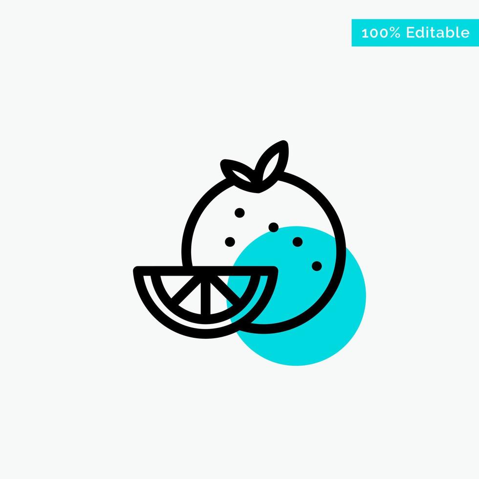 Orange Food Fruit Madrigal turquoise highlight circle point Vector icon