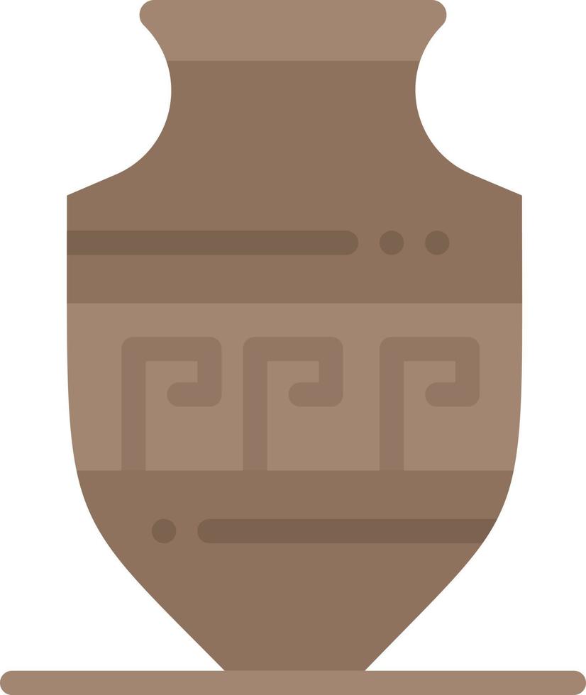 Amphora Ancient Jar Greece Jar  Flat Color Icon Vector icon banner Template