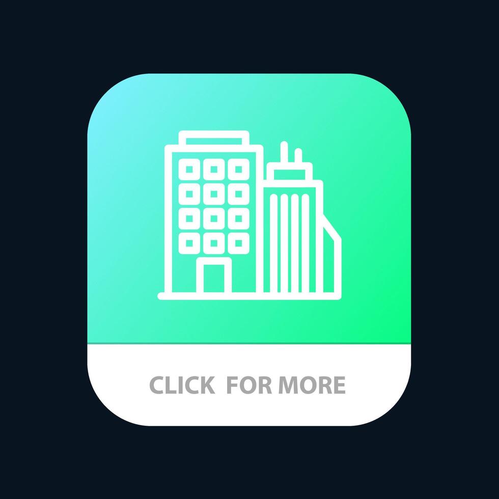 Building Office Tower Head office Mobile App Button Android and IOS Line Version vector